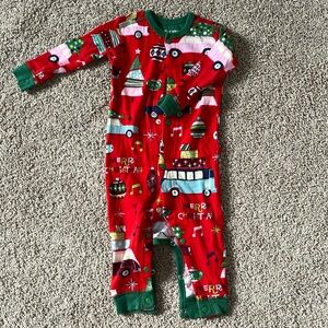 9-12m Little Blue House Christmas Union Suit